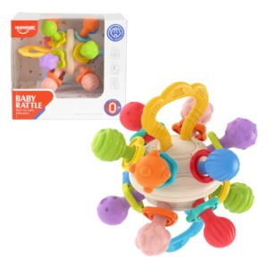Juguete Mordillo Sonajero Sensorial Para Bebe Rasca Encias Coral Claro Baby Rattle