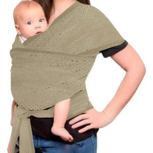 Fular En Tela Con Lazo Ajustable Porta Bebe Practico Liviano Beige Unico