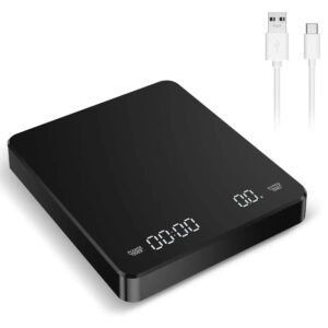 Balanza Digital De Alta Precisión Recargable Barista Cafe Negro 3 Kg