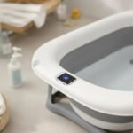Bañera Plegable Para Bebé Con Termómetro Gris Piki Gris Lisa - Imagen 4
