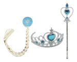 Corona Varita Mágica Princesa Trenza Frozen Infantil Plateado - Imagen 5
