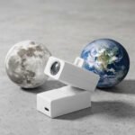 Mini Proyector Recargable Luna Y Tierra Veladora Usb Blanco - Imagen 2