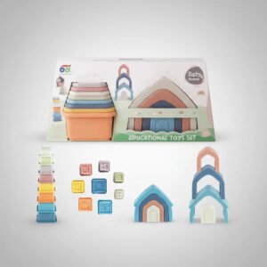 Set Piezas Apilables Y Casa Encastre Para Bebé Pastel