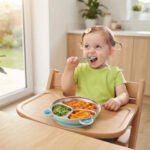 Plato Térmico Para Bebé Y Niños Con Ventosa Y Reparticiones Celeste - Imagen 6