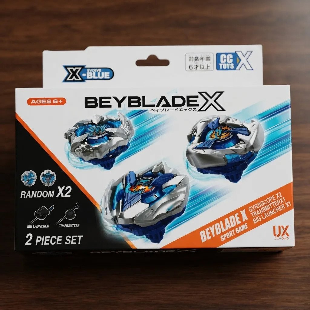 D_870102-MLA117606585951_092026-F.jpg Beyblade X Pack X2 Trompos Con Lanzadores Juego De Batalla Azul - Imagen 1