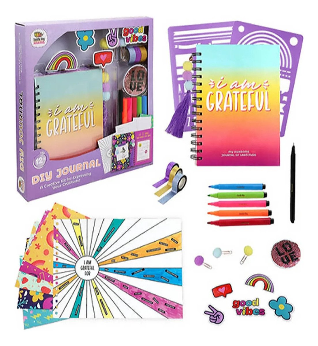 D_870183-MLU116229564228_092026-F.jpg Diario De Gratitud Creativo Kit Completo Para Journaling Multicolor - Imagen 1