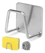 Soporte Adhesivo Acero Inoxidable Para Esponja De Cocina Gris