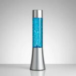 Lámpara Veladora De Glitter Decorativa Azul Luz Brillante Gris