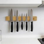 Soporte Barra Magnética Para Cuchillos De Cocina De Bambú Marrón Claro - Imagen 3