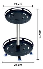 Organizador Giratorio 360 De 2 Niveles Para Cocina Y Baño Negro - Imagen 5
