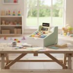 Caja Registradora De Juguete Madera Montessori Super Kiosko Verde Claro - Imagen 2