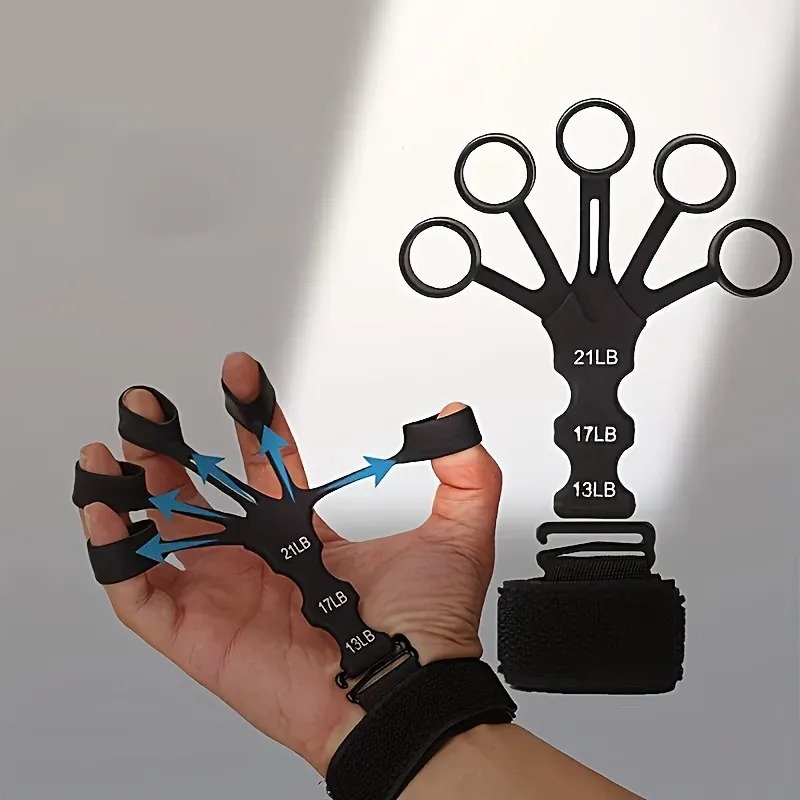 D_927160-MLU116592851919_082026-F.jpg Ejercitador De Dedos Y Antebrazo Con 3 Resistencias Fisio Negro - Imagen 1
