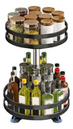 Organizador Giratorio 360 De 2 Niveles Para Cocina Y Baño Negro - Imagen 4