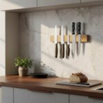 Soporte Barra Magnética Para Cuchillos De Cocina De Bambú Marrón Claro - Imagen 2