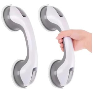 Set 2 Agarraderas Para Baño/ducha/escalera Con Ventosa 100kg Blanco