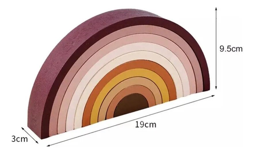 D_966638-MLU113676990076_072026-F.jpg Arcoíris Montessori De Madera Apilable Nórdico Nordico - Imagen 1