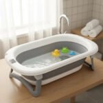 Bañera Plegable Para Bebé Con Termómetro Gris Piki Gris Lisa - Imagen 2