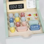 Caja Registradora De Juguete Madera Montessori Super Kiosko Verde Claro - Imagen 4