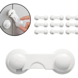 Set De 10 Trancas De Seguridad Bebe Para Puertas Y Cajones Blanco